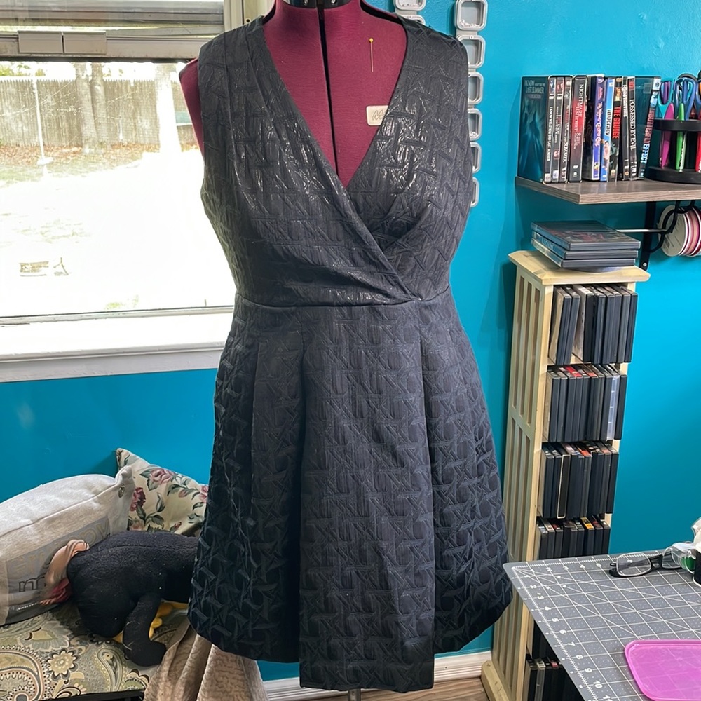 Black V neck dress